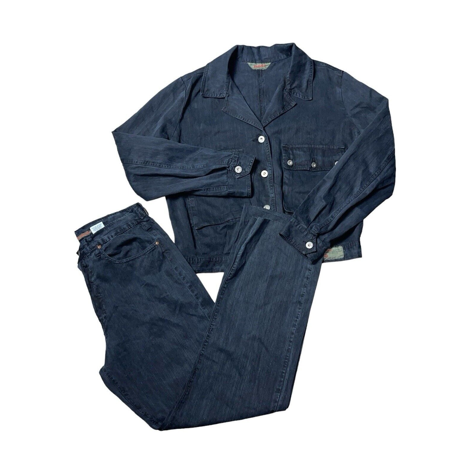 Agolde Ag Adriano Goldschmied Womens 90's Black Corduroy Jeans Set L/31
